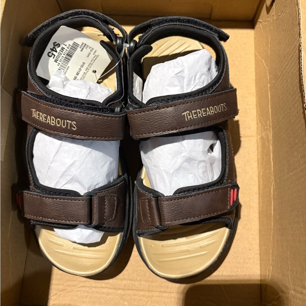 Thereabouts Brown and Black Kids Sandals